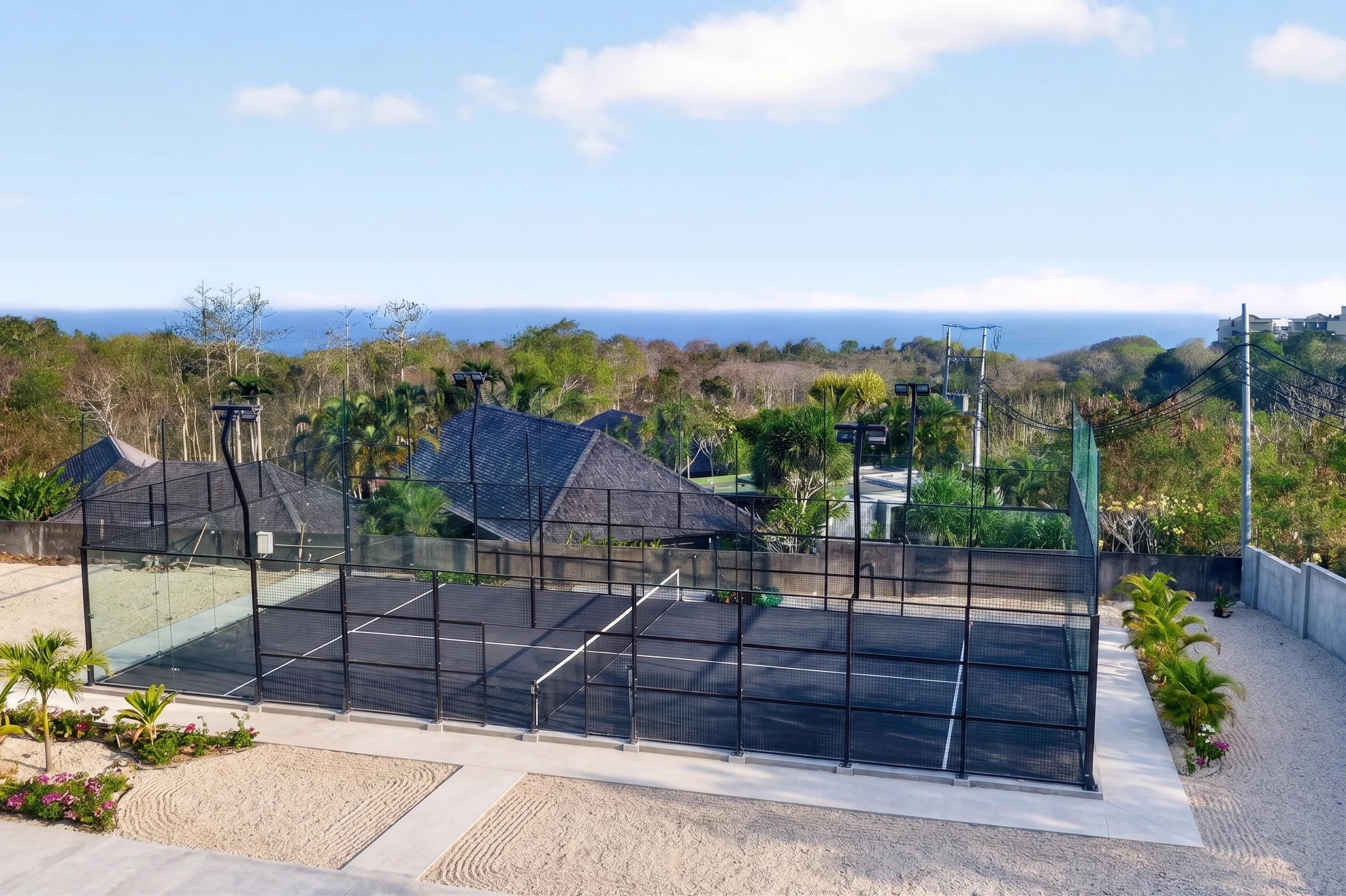 The private padel court at Sibu Sibu Villa in Uluwatu, Bali