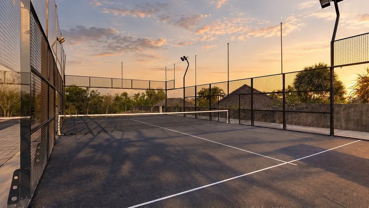 The private padel court at Sibu Sibu Villa in Uluwatu, Bali